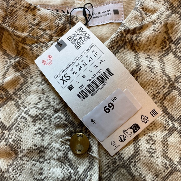 NWT Zara animal print jacket size xs - Picture 3 of 8